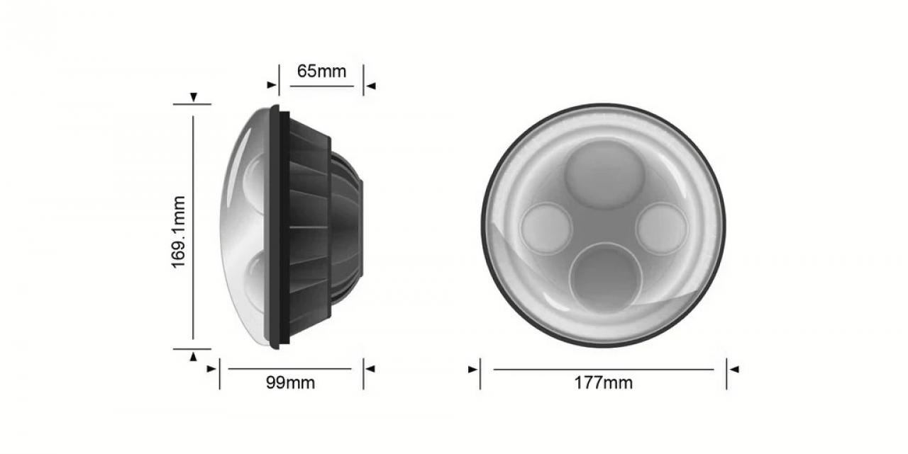 STEDI 7Inch Iris LED Headlight - Chrome (5700K)